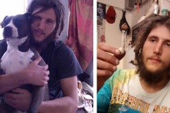 Man with a woman and dog plays cat and mouse with deputy