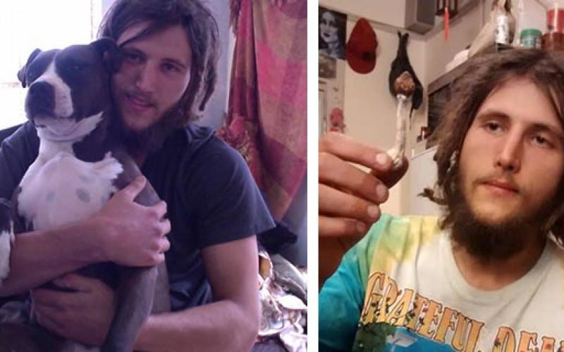 Man with a woman and dog plays cat and mouse with deputy
