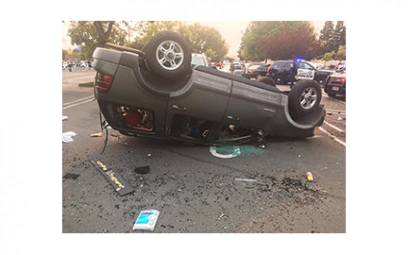 Exciting Pursuit Results in Flipped-Over SUV