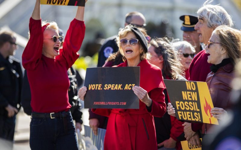 Actress Jane Fonda and others arrested during climate change protest in Washington