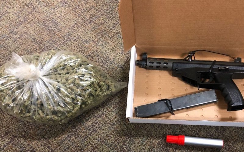 Vehicle check yields marijuana and stolen gun