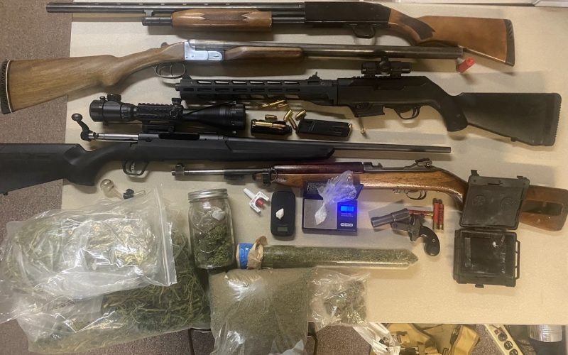 Meth on hand, cannabis and guns at home