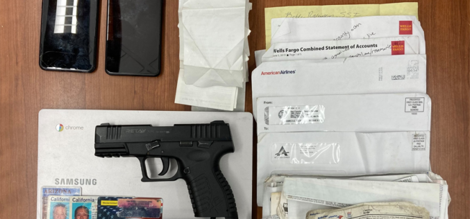 Updated Arrest: Vacaville Felon in Possession of Firearm and Identity Theft