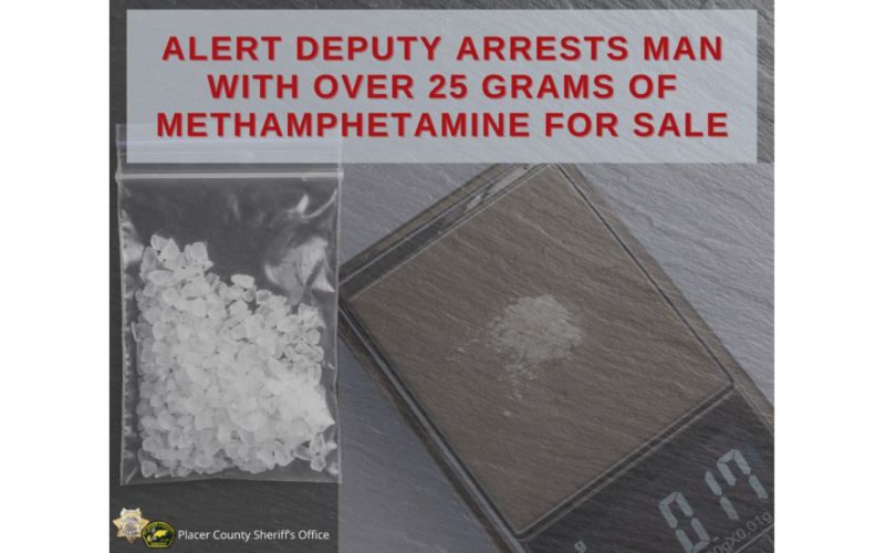 Placer County man arrested on suspicion of possession of drugs for sale