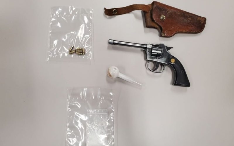Expired registrationon truck with gun and meth