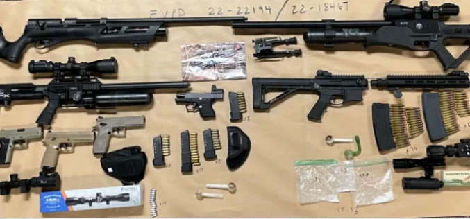 Convicted felon arrested after shooting pellet gun into residences and near public area in Fountain Valley