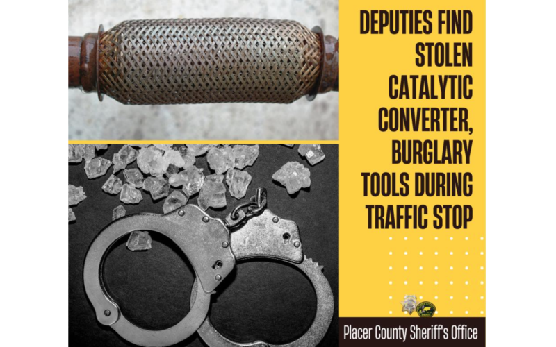 Three arrested after stolen cat. converter, narcotics reportedly found in car