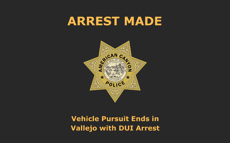 High-Speed Chase Ends in DUI Arrest in Vallejo