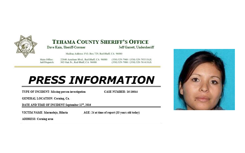 Tehama County Sheriff’s Office Advances Hilaria Marmolejo’s Missing Person Case to Homicide Investigation
