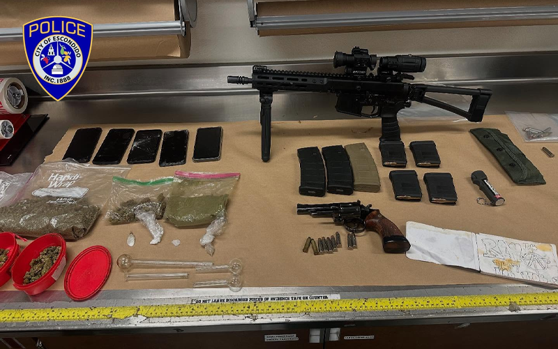 Escondido Police Arrest Gang Member with Assault Rifle and Drugs During Crime Suppression Patrol