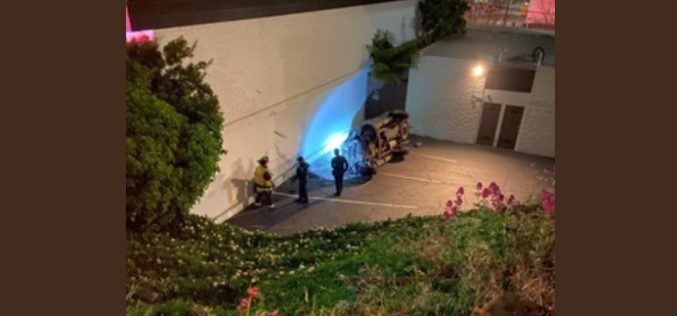 Driver Cited for DUI After Crash Off Ledge in Mission Street Area