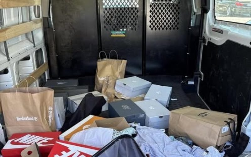 Woman Arrested with a Stolen Van and Boxes of Stolen Shoes