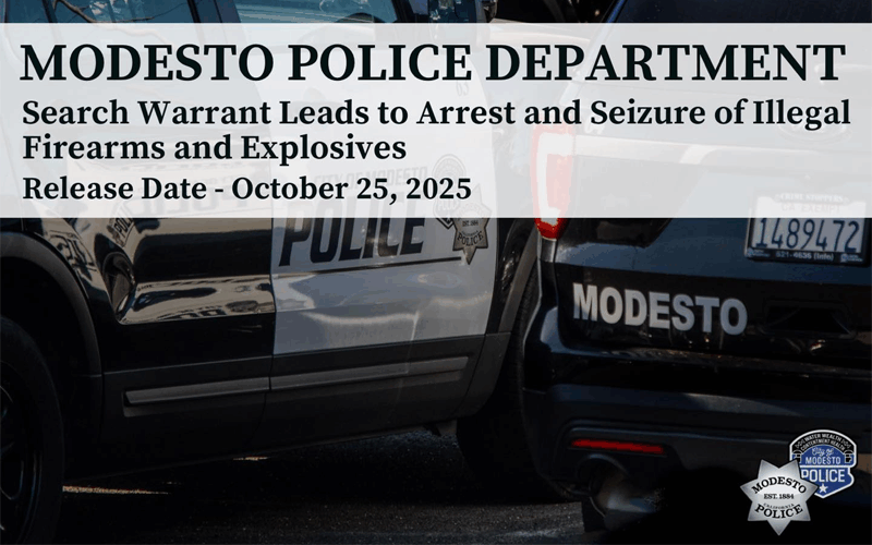 Felon Arrested Across from Middle School After Search Yields Automatic Weapon and Explosive Devices