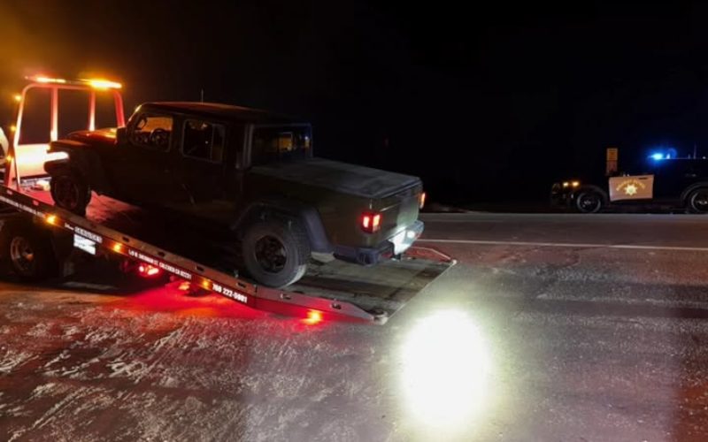Spike Strip Halts Stolen Jeep Gladiator Pursuit; Driver in Custody